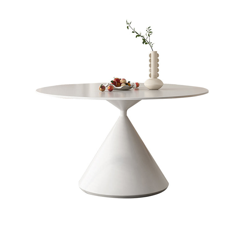 Contemporary Round Dining Table Sintered Stone Table with Metal Base Without Chairs Clearhalo 'Dining Tables & Seating' 'Dining Tables' 'dining_table' 'furn' 'furn_dining_table' 'Furniture' 'Kitchen & Dining Furniture' 6769380