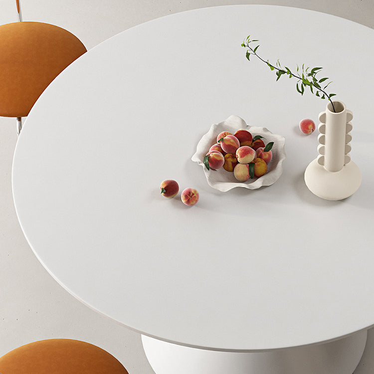 Contemporary Round Dining Table Sintered Stone Table with Metal Base Clearhalo 'Dining Tables & Seating' 'Dining Tables' 'dining_table' 'furn' 'furn_dining_table' 'Furniture' 'Kitchen & Dining Furniture' 6769381
