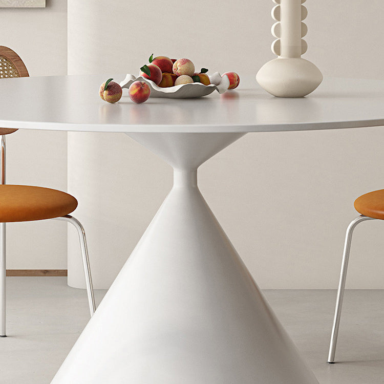 Contemporary Round Dining Table Sintered Stone Table with Metal Base Clearhalo 'Dining Tables & Seating' 'Dining Tables' 'dining_table' 'furn' 'furn_dining_table' 'Furniture' 'Kitchen & Dining Furniture' 6769383