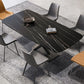 Industrial Style Rectangle Dining Table Sintered Stone Table with Metal Leg for Home Black Without Chairs Clearhalo 'Dining Tables & Seating' 'Dining Tables' 'dining_table' 'furn' 'furn_dining_table' 'Furniture' 'Kitchen & Dining Furniture' 6769410