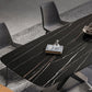 Industrial Style Rectangle Dining Table Sintered Stone Table with Metal Leg for Home Clearhalo 'Dining Tables & Seating' 'Dining Tables' 'dining_table' 'furn' 'furn_dining_table' 'Furniture' 'Kitchen & Dining Furniture' 6769415