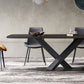 Industrial Style Rectangle Dining Table Sintered Stone Table with Metal Leg for Home Clearhalo 'Dining Tables & Seating' 'Dining Tables' 'dining_table' 'furn' 'furn_dining_table' 'Furniture' 'Kitchen & Dining Furniture' 6769417