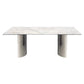 Industrial Rectangle Dining Table Sintered Stone Table with Metal Legs for Home