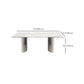 Industrial Rectangle Dining Table Sintered Stone Table with Metal Legs for Home