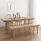 Table à manger rectangulaire de style moderne, table en bois avec pieds en bois pour la maison