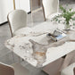 Glam Rectangle Table Sintered Stone Dining Table with Metal Legs