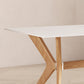 Modern Style Rectangle Table Sintered Stone Dining Table with Wood Legs Clearhalo 'Dining Tables & Seating' 'Dining Tables' 'dining_table' 'furn' 'furn_dining_table' 'Furniture' 'Kitchen & Dining Furniture' 6769466