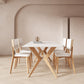Modern Style Rectangle Table Sintered Stone Dining Table with Wood Legs Clearhalo 'Dining Tables & Seating' 'Dining Tables' 'dining_table' 'furn' 'furn_dining_table' 'Furniture' 'Kitchen & Dining Furniture' 6769470