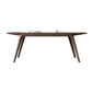 Table de salle à manger en pierre frittée de table rectangulaire moderne avec pieds en bois