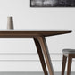 Table de salle à manger en pierre frittée de table rectangulaire moderne avec pieds en bois
