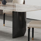 Mesa rectangular moderna mesa de comedor de piedra sinterizada con patas de metal