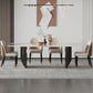 Mesa rectangular moderna mesa de comedor de piedra sinterizada con patas de metal