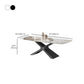 Industrial Style Rectangle Table Sintered Stone Dining Table with Metal Legs for Home Use Clearhalo 'Dining Tables & Seating' 'Dining Tables' 'dining_table' 'furn' 'furn_dining_table' 'Furniture' 'Kitchen & Dining Furniture' 6769514