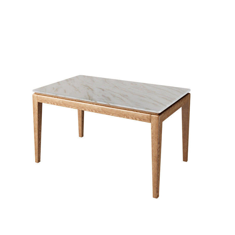 Mesa rectangular de comedor de estilo moderno Mesa de comedor de piedra sinterizada con patas de madera