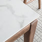 Mesa rectangular de comedor de estilo moderno Mesa de comedor de piedra sinterizada con patas de madera