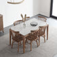 Mesa rectangular de comedor de estilo moderno Mesa de comedor de piedra sinterizada con patas de madera