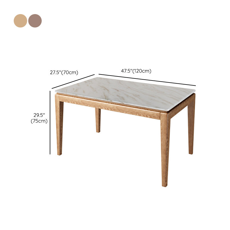 Mesa rectangular de comedor de estilo moderno Mesa de comedor de piedra sinterizada con patas de madera