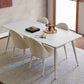 Contemporary Dinette Table Rectangle Stone Dining Room Table in White
