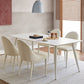 Contemporary Dinette Table Rectangle Stone Dining Room Table in White