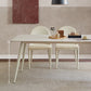 Contemporary Dinette Table Rectangle Stone Dining Room Table in White