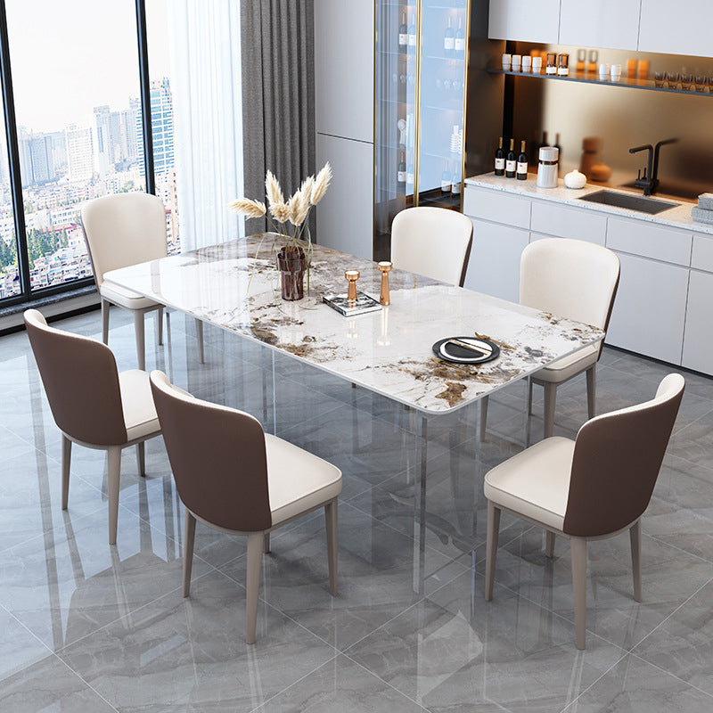 Table de salle à manger rectangulaire en pierre du milieu du siècle pour la maison