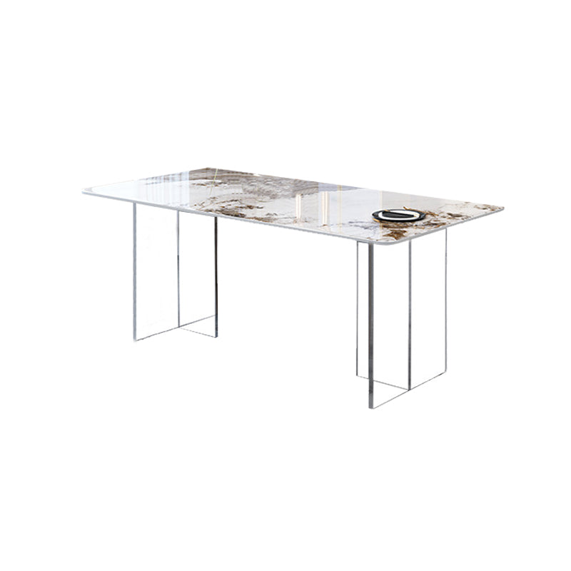 Table de salle à manger rectangulaire en pierre du milieu du siècle pour la maison