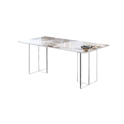 Table de salle à manger rectangulaire en pierre du milieu du siècle pour la maison