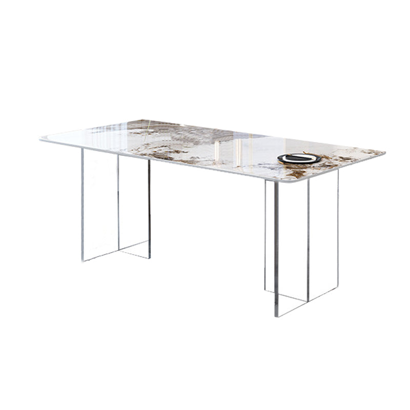 Table de salle à manger rectangulaire en pierre du milieu du siècle pour la maison