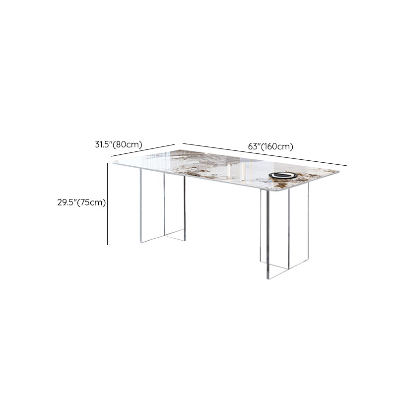 Table de salle à manger rectangulaire en pierre du milieu du siècle pour la maison
