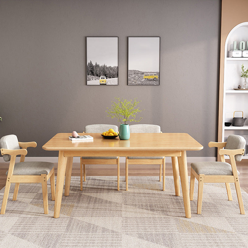Solid Wood Dining Room Table Modern Dining Table for Kitchen Natural 55.1"L x 31.5"W x 30.3"H Without Chairs Clearhalo 'Dining Tables & Seating' 'Dining Tables' 'dining_table' 'furn' 'furn_dining_table' 'Furniture' 'Kitchen & Dining Furniture' 6769585