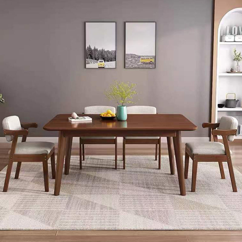 Solid Wood Dining Room Table Modern Dining Table for Kitchen Walnut 63"L x 31.5"W x 30.3"H Without Chairs Clearhalo 'Dining Tables & Seating' 'Dining Tables' 'dining_table' 'furn' 'furn_dining_table' 'Furniture' 'Kitchen & Dining Furniture' 6769586