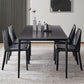 Contemporary Dinette Table Rectangle Stone Dining Room Table for Dining Room Black 63"L x 31.5"W x 29.5"H Without Chairs Clearhalo 'Dining Tables & Seating' 'Dining Tables' 'dining_table' 'furn' 'furn_dining_table' 'Furniture' 'Kitchen & Dining Furniture' 6769602