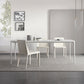 Contemporary Dinette Table Rectangle Stone Dining Room Table for Dining Room White 70.9"L x 31.5"W x 29.5"H Without Chairs Clearhalo 'Dining Tables & Seating' 'Dining Tables' 'dining_table' 'furn' 'furn_dining_table' 'Furniture' 'Kitchen & Dining Furniture' 6769605