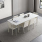 Contemporary Dinette Table Rectangle Stone Dining Room Table for Dining Room White 78.7"L x 31.5"W x 29.5"H Without Chairs Clearhalo 'Dining Tables & Seating' 'Dining Tables' 'dining_table' 'furn' 'furn_dining_table' 'Furniture' 'Kitchen & Dining Furniture' 6769607