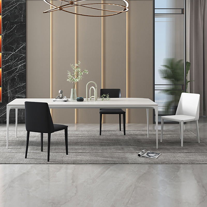 Contemporary Dinette Table Rectangle Stone Dining Room Table for Dining Room Clearhalo 'Dining Tables & Seating' 'Dining Tables' 'dining_table' 'furn' 'furn_dining_table' 'Furniture' 'Kitchen & Dining Furniture' 6769615