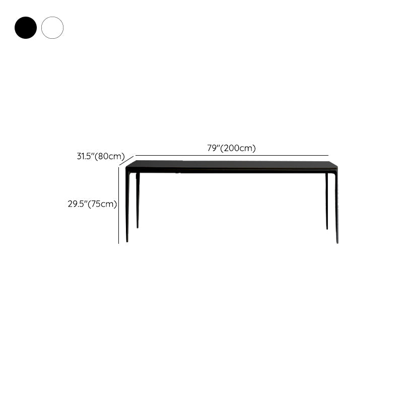 Contemporary Dinette Table Rectangle Stone Dining Room Table for Dining Room Clearhalo 'Dining Tables & Seating' 'Dining Tables' 'dining_table' 'furn' 'furn_dining_table' 'Furniture' 'Kitchen & Dining Furniture' 6769622