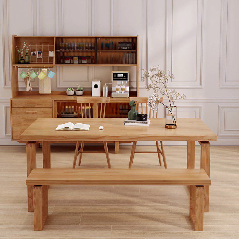 Table de salle à manger contemporaine Table de salle à manger rectangulaire en bois massif naturel