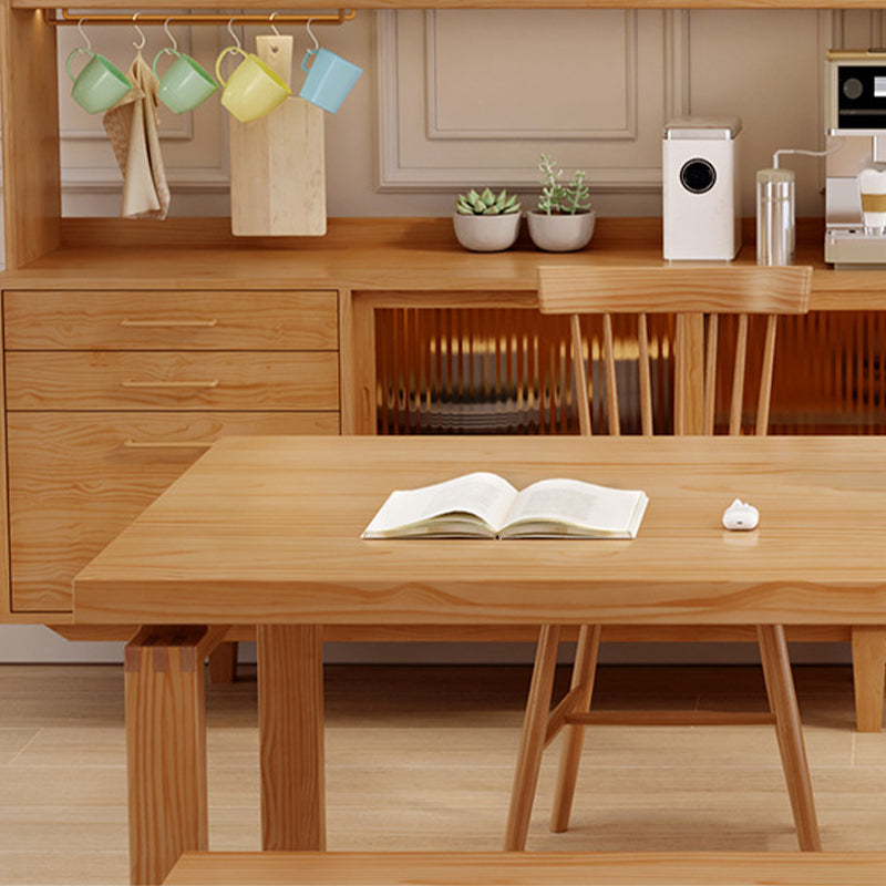 Table de salle à manger contemporaine Table de salle à manger rectangulaire en bois massif naturel