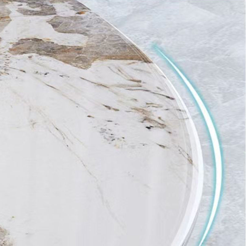 Round Turntable Dining Table Sintered Stone Dining Table for Home Clearhalo 'Dining Tables & Seating' 'Dining Tables' 'dining_table' 'furn' 'furn_dining_table' 'Furniture' 'Kitchen & Dining Furniture' 6769693