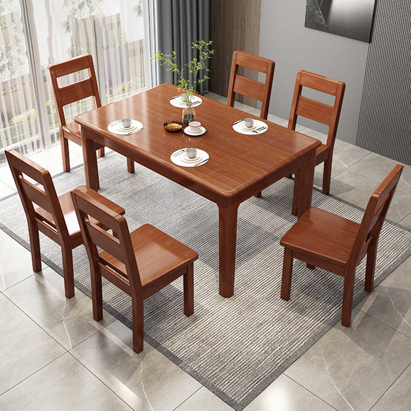 Rectangle Dining Room Table Wood Dining Table for Dining Room Brown Without Chairs Clearhalo 'Dining Tables & Seating' 'Dining Tables' 'dining_table' 'furn' 'furn_dining_table' 'Furniture' 'Kitchen & Dining Furniture' 6769702