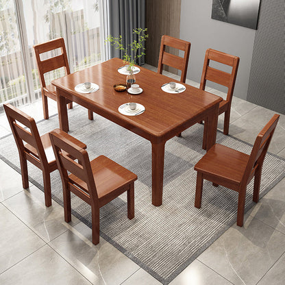 Rectangle Dining Room Table Wood Dining Table for Dining Room Brown Without Chairs Clearhalo 'Dining Tables & Seating' 'Dining Tables' 'dining_table' 'furn' 'furn_dining_table' 'Furniture' 'Kitchen & Dining Furniture' 6769702