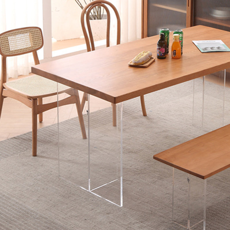 Rectangle Dining Room Table Solid Wood Dining Table for Dining Room Clearhalo 'Dining Tables & Seating' 'Dining Tables' 'dining_table' 'furn' 'furn_dining_table' 'Furniture' 'Kitchen & Dining Furniture' 6769730