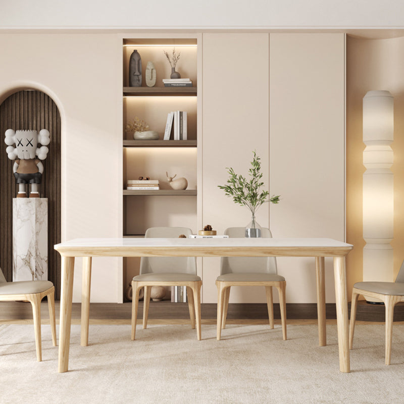 Contemporary Furniture Rectangle Stone Dining Room Table for Kitchen Natural 70.9"L x 31.5"W x 29.5"H Without Chairs Clearhalo 'Dining Tables & Seating' 'Dining Tables' 'dining_table' 'furn' 'furn_dining_table' 'Furniture' 'Kitchen & Dining Furniture' 6769738