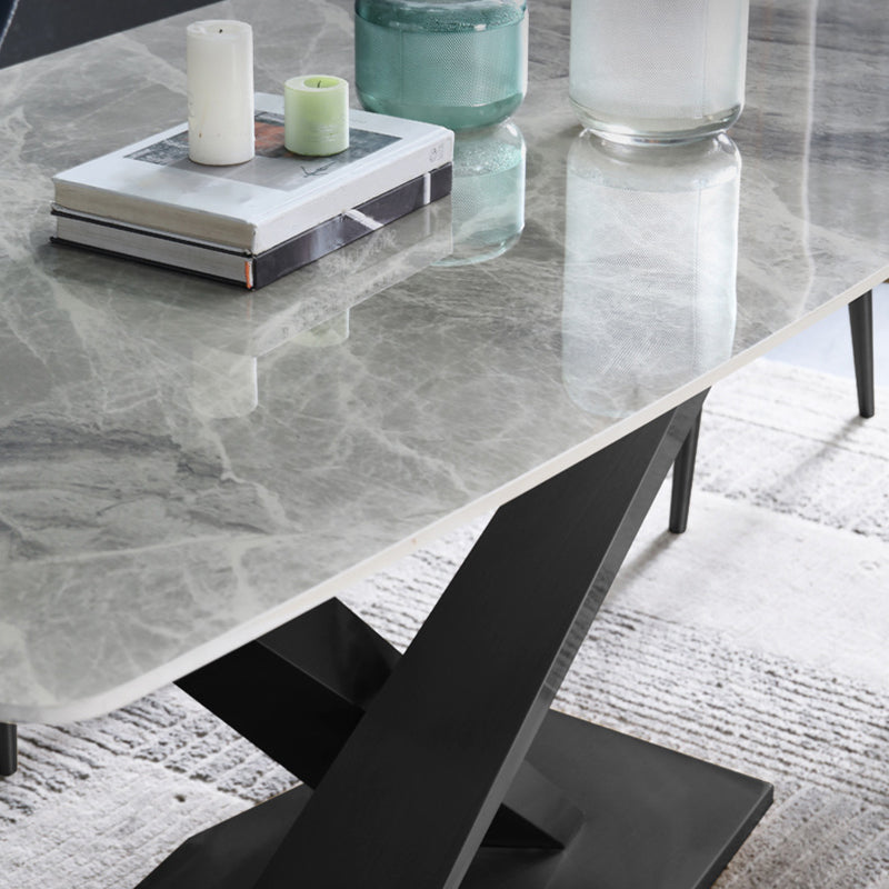Industrial Dining Room Table Rectangle Stone Dinette Table for Dining Room Clearhalo 'Dining Tables & Seating' 'Dining Tables' 'dining_table' 'furn' 'furn_dining_table' 'Furniture' 'Kitchen & Dining Furniture' 6769764