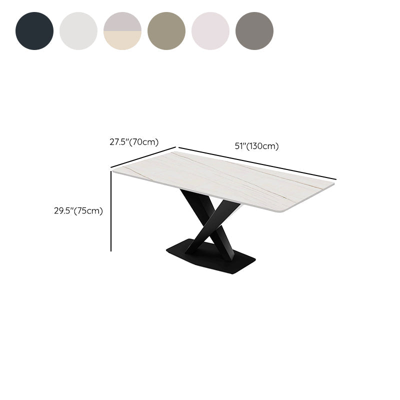Industrial Dining Room Table Rectangle Stone Dinette Table for Dining Room Clearhalo 'Dining Tables & Seating' 'Dining Tables' 'dining_table' 'furn' 'furn_dining_table' 'Furniture' 'Kitchen & Dining Furniture' 6769767