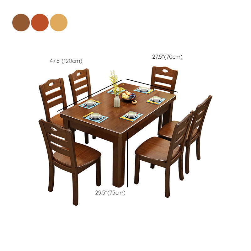 Rubberwood Solid Wood Dining Table Contemporary Dining Table Clearhalo 'Dining Tables & Seating' 'Dining Tables' 'dining_table' 'furn' 'furn_dining_table' 'Furniture' 'Kitchen & Dining Furniture' 6769780