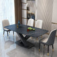 Industrial Dining Room Table Stone Rectangle Dinette Table for Dining Room Black Without Chairs Clearhalo 'Dining Tables & Seating' 'Dining Tables' 'dining_table' 'furn' 'furn_dining_table' 'Furniture' 'Kitchen & Dining Furniture' 6769783