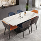 Industrial Dining Room Table Stone Rectangle Dinette Table for Dining Room White Grey Without Chairs Clearhalo 'Dining Tables & Seating' 'Dining Tables' 'dining_table' 'furn' 'furn_dining_table' 'Furniture' 'Kitchen & Dining Furniture' 6769785