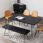 Rectangle Home Kitchen Table Tripod Base Solid Wood Top Dining Table