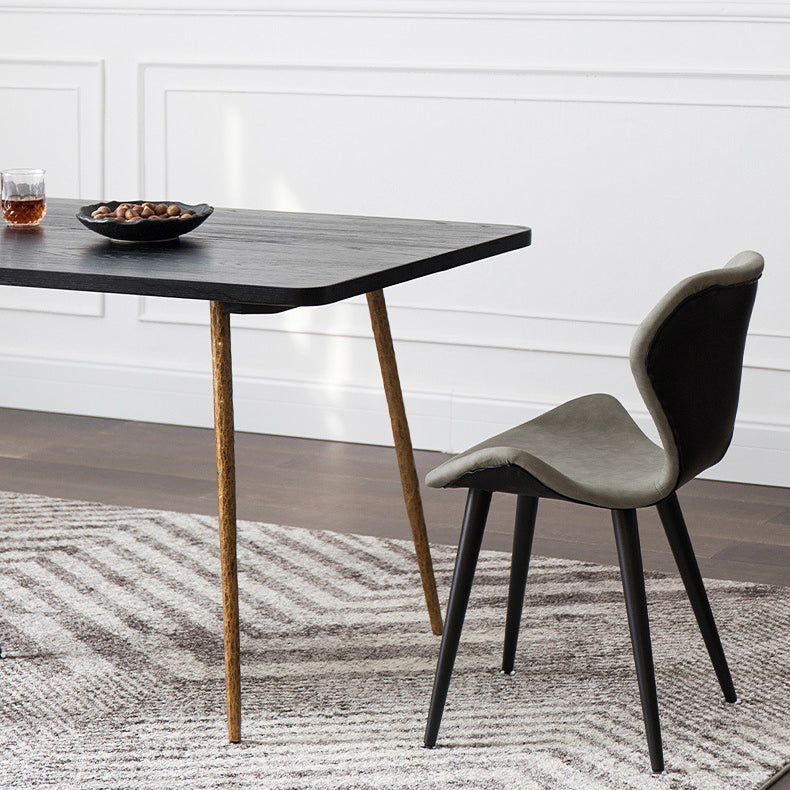 Rectangle Home Kitchen Table Tripod Base Solid Wood Top Dining Table